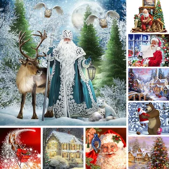 Meian 2020 ristpistes Tikand Komplektid 11ct Santa Claus Puuvillase Lõnga Värvimine Diy Näputöö Dmc Uus Aasta Kodu Jõulud Kingitus