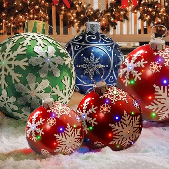 60cm Outdoor Jõulud Täispuhutav Kaunistatud Pall on Valmistatud Pvc Hiiglane Ei ole Kerge Suured Pallid Tree Kaunistused Väljas Mänguasi Palli