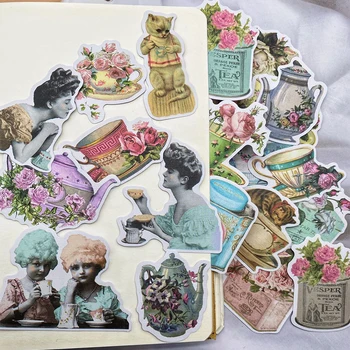 40pcs Vintage Lady Elu iga Päev kleebis DIY scrapbooking baasi kollaaž päevik õnnelik kava kingitus tihend teenetemärgi kleebis