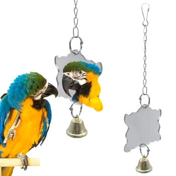 Papagoi Bell Mänguasi Väikestele Ja Keskmise Lind Peegel Bell Turvaline Ja Vastupidav Lind Puuris Seista Teenetemärgi Lemmikloomatarbed