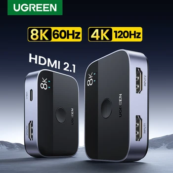 UGREEN HDMI Splitter 8K 60Hz 4K 120Hz 2 in 1 out TV Xiaomi Xbox SeriesX PS5/4 HDMI Kaabel, Ekraan, Dataprojektor, HDMI 2.1 Vahetaja