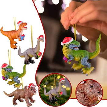 2022 Jõulud Dinosaurus Pendantd Multikas Loomade Jõulud Müts Akrüül-Xmas Tree Kaunistused 2023 Uus Aasta Home Decor