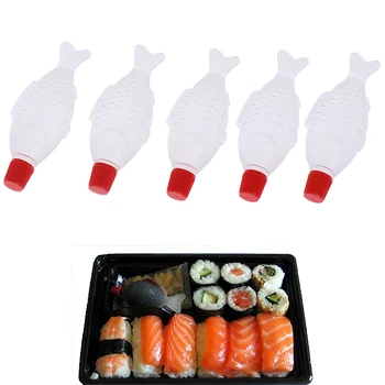 10tk 4 ML Kala Kastmega Pudel Sushi Vahend, Vürts Sinep Dispenser Kaste Cruet Ühekordselt pakendatud söödav äädika pudel