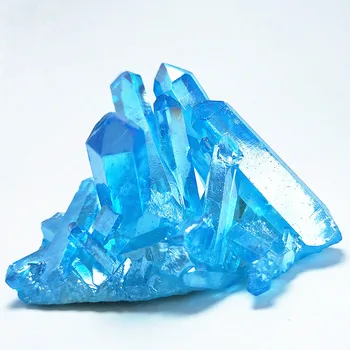 Titaanist Kate Kvarts vug Looduslik Sinine Aura Ingel Crystal klastri Gemstone Lill Tervendav Kristallid
