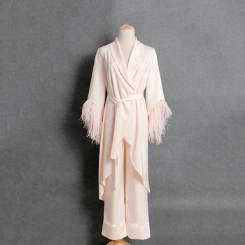 2022 Luksus Roosa Sulg Pidžaama Kaks-töö Homewear Pikkade varrukatega Püksid Nightgowns Sügisel ja Talvel Pajama Set Pidžaama Pidu
