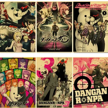 Anime Gmae Plakat Danganronpa Retro Plakatid Kunsti, Filmi, Maali Jõupaber Prindib Kodu/ Tuba/Baar Decor Seina Kleebised