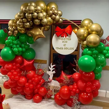 145pcs Matt Punane Roheline Kroom Kuld Latex Balloon Vanik Komplekt Star Foolium Õhupallid Christmas Isiku Tausta Home Decor Supplie