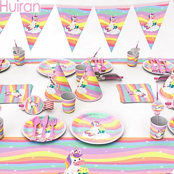 HUIRAN Ükssarvik Pool Kaunistused Ükssarvik Sünnipäeva Asjade Unicornio Pool Õhupalli Set Tüdruk Deco Baby Shower Teenetemärgid