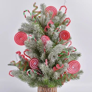 Creative Uus Punane-Valge Triibud Jõulud Roo Candy Ripats Plastist Lollipop Rippuvad Xmas Tree Partei Teenetemärgi