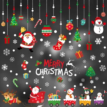 Jõulud Akna Kleebised Santa Claus Lumehelves DIY Seina Decal 2023 jõulukaunistused Kodu Uue Aasta Kaunistused Kingitus 2022
