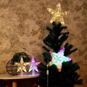 Christmas Tree Teenetemärgi LED Ülemmäära Valgus Helendav Star Light Christmas Decoration Kodu Kaunistamiseks Uus Aasta Teenetemärgi Noel-C