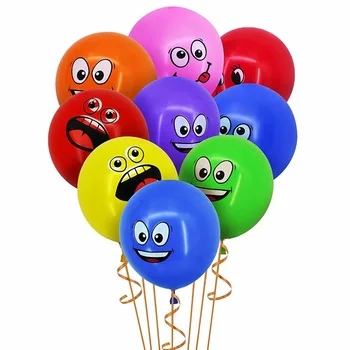 100 Tk 12 Tolline Latex Balloon Cartoon Muster Smiley Emotikoni Trükkimine Õhupalli Loominguline Kaunistamiseks Pulmad Õhupalli Teenetemärgi