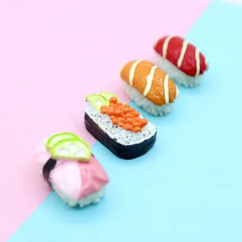 5tk Simulatsiooni Sushi Korter Tagasi Vaik kivi ümber Kääbus Võltsitud Toidu Vaik Külmik Materjali Cabochons Tarvikud DIY Käsitöö