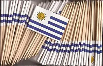 300Pcs Uruguay Hambaork Lipud Paber Toidu Korjab Kook Hambaork Paberist lipud Cupcake Torukübar Partei Teenetemärgi Puu-CocktailSticks